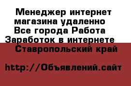 Менеджер интернет-магазина удаленно - Все города Работа » Заработок в интернете   . Ставропольский край